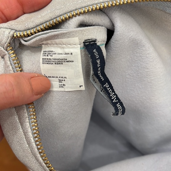 COPY - American apparel leather clutch. Silver large, 16X12 - Picture 3 of 5